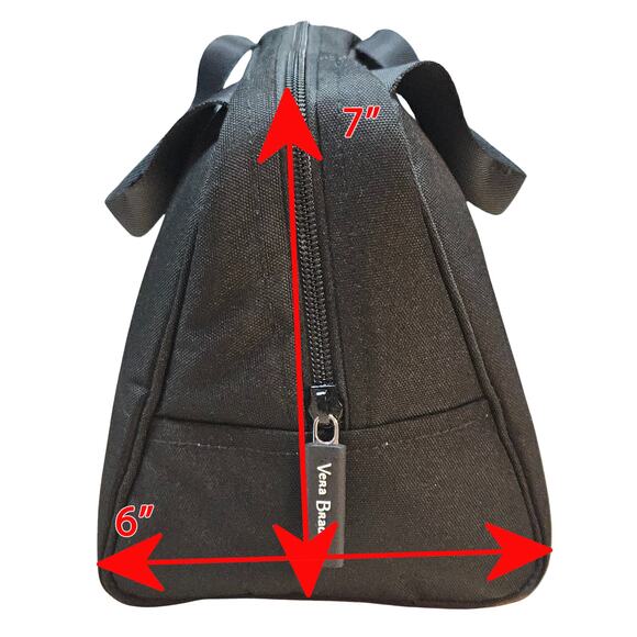 Vera Bradley Lunch Bag Black Canvas Zipper Closure Tote Work School Travel - Picture 8 of 8